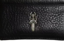 画像をギャラリービューアに読み込む, 未使用 CHROME HEARTS クロムハーツ DOUBLE SIDE ダブルサイド レザーカードケース ダガー装飾 レザー シルバー925 中古 4b002298 