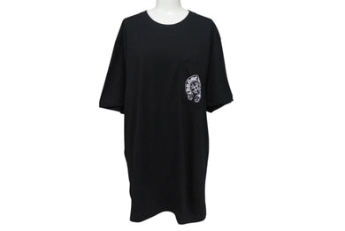 未使用 CHROME HEARTS クロムハーツ 半袖Tシャツ サイズL ホルノルル限定 CHプラスホースシュー ブラック 中古 4b002299 