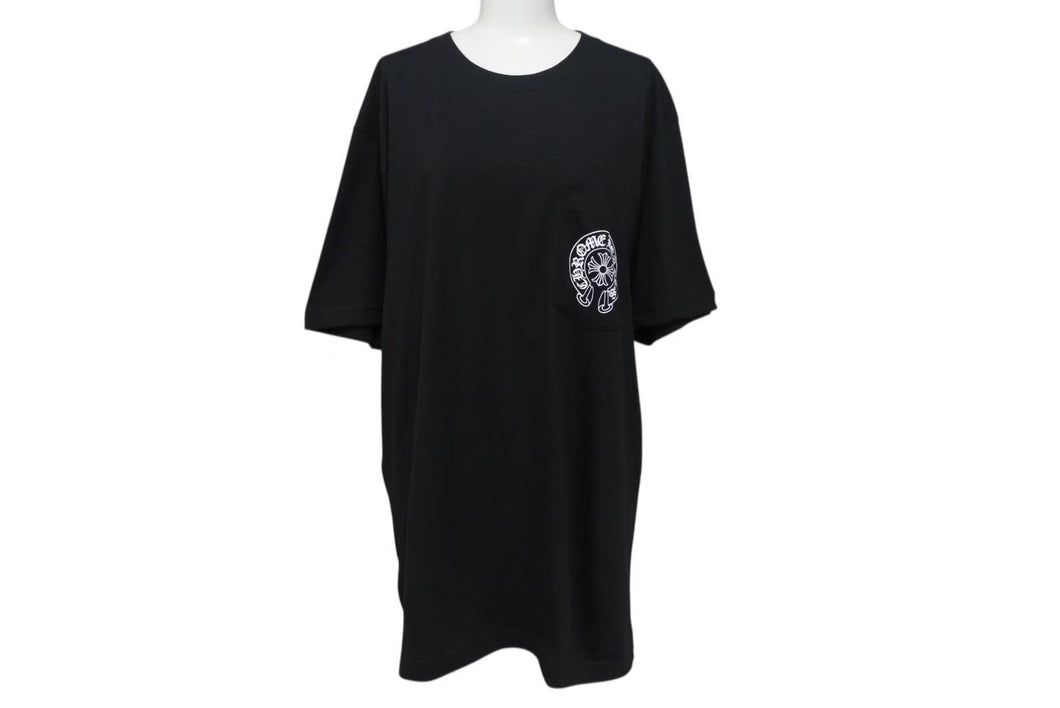 未使用 CHROME HEARTS クロムハーツ 半袖Tシャツ サイズL ホルノルル限定 CHプラスホースシュー ブラック 中古 4b002299 