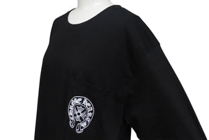 未使用 CHROME HEARTS クロムハーツ 半袖Tシャツ サイズL ホルノルル限定 CHプラスホースシュー ブラック 中古 4b002299 