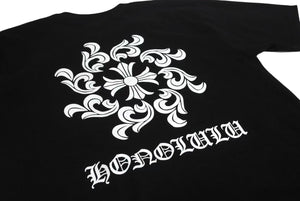 未使用 CHROME HEARTS クロムハーツ 半袖Tシャツ サイズL ホルノルル限定 CHプラスホースシュー ブラック 中古 4b002299 