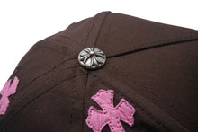 Load image into Gallery viewer, 新品未使用 CHROME HEARTS クロムハーツ キャップ クロスパッチ 刺繍 クロスボール シルバー 925 ブラウン ピンク 中古 4b002302