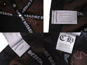新品未使用 CHROME HEARTS クロムハーツ キャップ クロスパッチ 刺繍 クロスボール シルバー 925 ブラウン ピンク 中古 4b002302
