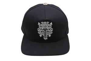 未使用 CHROME HEARTS クロムハーツ キャップ ヴィンダガー刺繍 クロスボール シルバー925 ブラック ホワイト 中古 4b002303 