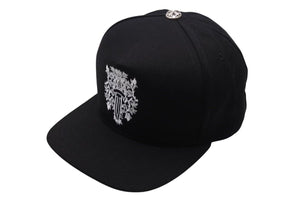 未使用 CHROME HEARTS クロムハーツ キャップ ヴィンダガー刺繍 クロスボール シルバー925 ブラック ホワイト 中古 4b002303 