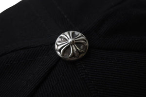 未使用 CHROME HEARTS クロムハーツ キャップ ヴィンダガー刺繍 クロスボール シルバー925 ブラック ホワイト 中古 4b002303 