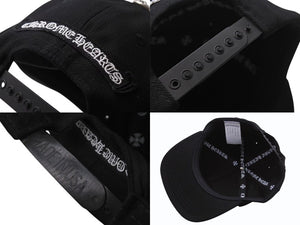 未使用 CHROME HEARTS クロムハーツ キャップ ヴィンダガー刺繍 クロスボール シルバー925 ブラック ホワイト 中古 4b002303 