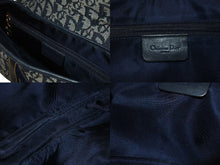 Load image into Gallery viewer, 極美品 ChristianDior クリスチャンディオール トロッター ダブルサドルバッグ キャンバス レザー ネイビー ゴールド 中古 4b002307