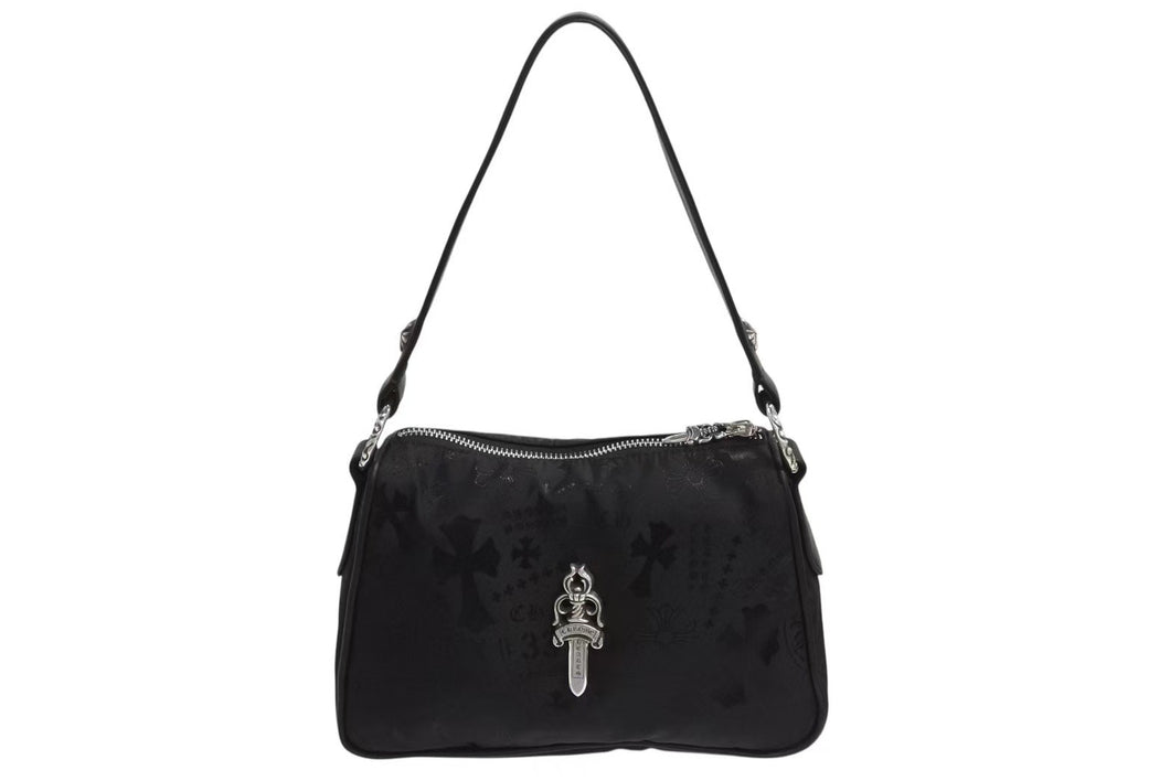 新品未使用 CHROME HEARTS クロムハーツ チキンナゲット スモール ワンショルダーバッグ ダガー CHクロス シルバー925 総柄 中古 4b002313