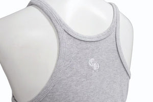 未使用 CHROME HEARTS クロムハーツ タンクトップ ワンピース トップス サイズS CHプラス CHロゴ刺繍 グレー 中古 4b002314 