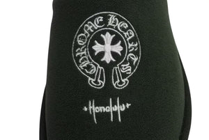 未使用 CHROME HEARTS クロムハーツ ホノルル限定 ホテルスリッパ サイズM ホースシュー刺繍 カーキ ホワイト 中古 4b002317 