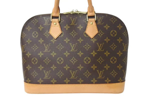 LOUIS VUITTON ルイヴィトン アルマPM ハンドバッグ M51130 モノグラム ブラウン ゴールド金具 美品 中古 4b002325