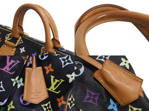 LOUIS VUITTON ルイヴィトン スピーディ30 ハンドバッグ M92642 モノグラム マルチカラー ブラック ゴールド金具 美品 中古 4b002328