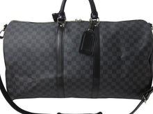 Load image into Gallery viewer, 極美品 LOUISVUITTON ルイヴィトン キーポルバンドリエール55 ボストンバッグ N41413 ダミエグラフィット キャンバス ブラック 中古 4b002330