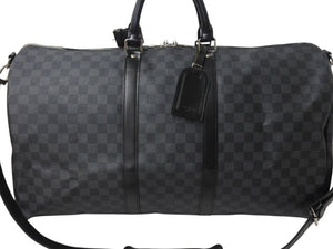 極美品 LOUISVUITTON ルイヴィトン キーポルバンドリエール55 ボストンバッグ N41413 ダミエグラフィット キャンバス ブラック 中古 4b002330