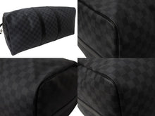 Load image into Gallery viewer, 極美品 LOUISVUITTON ルイヴィトン キーポルバンドリエール55 ボストンバッグ N41413 ダミエグラフィット キャンバス ブラック 中古 4b002330