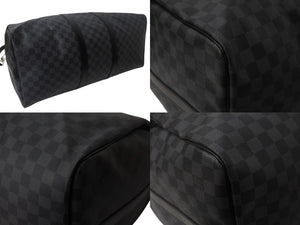 極美品 LOUISVUITTON ルイヴィトン キーポルバンドリエール55 ボストンバッグ N41413 ダミエグラフィット キャンバス ブラック 中古 4b002330