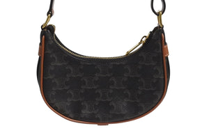 極美品 CELINE セリーヌ AVA アヴァ ミニ トリオンフ ワンショルダーバッグ ブラウン ゴールド金具 中古 4b002333