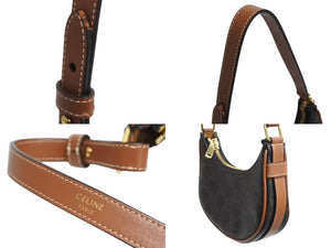 極美品 CELINE セリーヌ AVA アヴァ ミニ トリオンフ ワンショルダーバッグ ブラウン ゴールド金具 中古 4b002333
