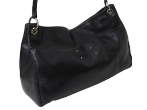 MARTIN MARGIELA マルタンマルジェラ ハンドバッグ 2way S56WG0044 SX9573 ブラック 黒 レザー シルバー金具 中古 4b002338