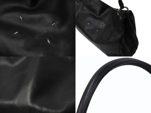 MARTIN MARGIELA マルタンマルジェラ ハンドバッグ 2way S56WG0044 SX9573 ブラック 黒 レザー シルバー金具 中古 4b002338