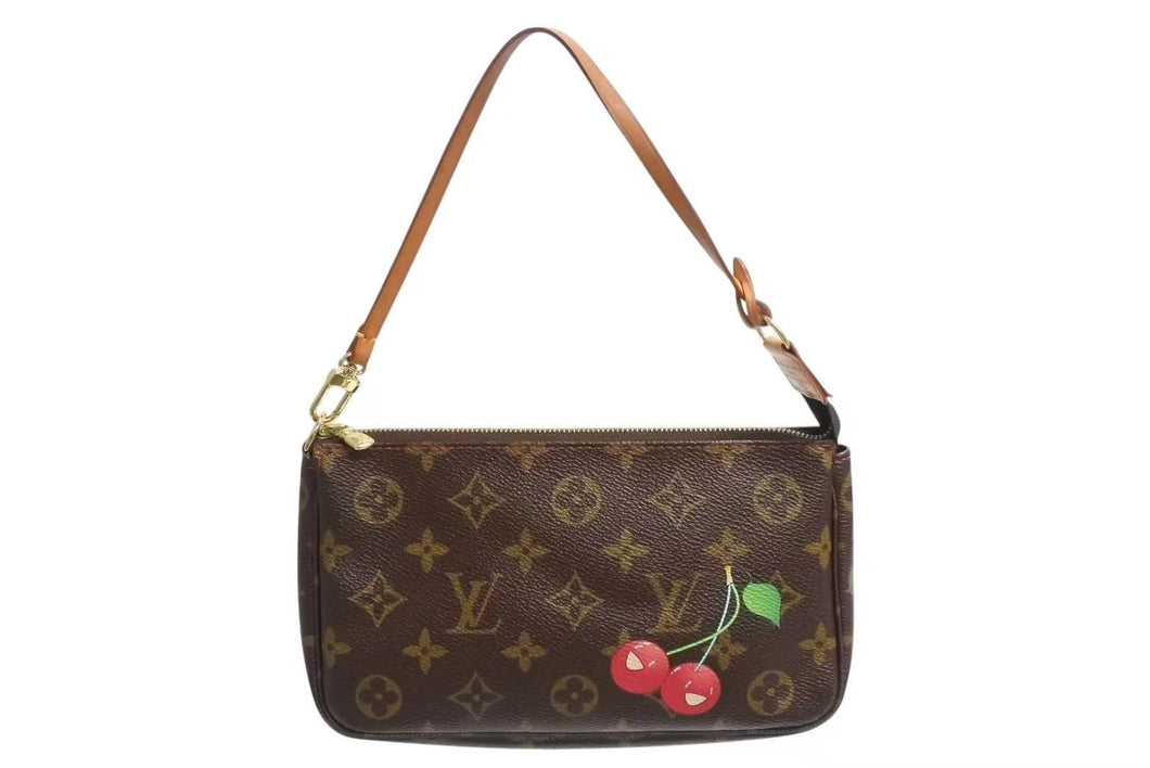 極美品 LOUIS VUITTON ルイヴィトン モノグラム チェリー ポシェットアクセソワール アクセサリーポーチ 村上隆 M95008 中古 4b002339