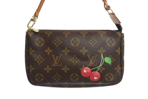 極美品 LOUIS VUITTON ルイヴィトン モノグラム チェリー ポシェットアクセソワール アクセサリーポーチ 村上隆 M95008 中古 4b002339