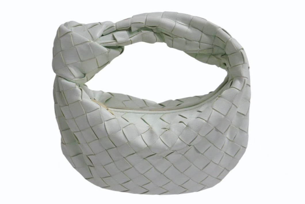 BOTTEGA VENETA ボッテガヴェネタ ミニ ジョディ ハンドバッグ A00137108K イントレチャート パステルグリーン 美品 中古 4b002340