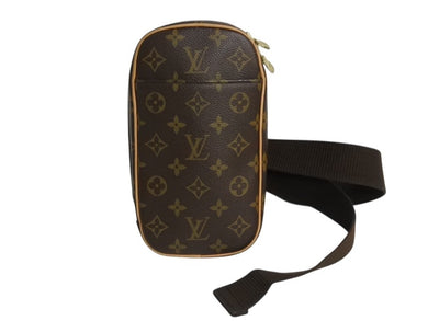 LOUIS VUITTON ルイヴィトン モノグラム ポシェット ガンジュ ボディバッグ M51870 ブラウン 美品 中古 4b002343