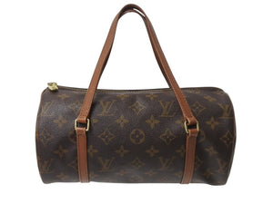 LOUIS VUITTON ルイヴィトン パピヨン26 ハンドバッグ M51386 モノグラム PVC レザー ブラウン ゴールド金具 美品 中古 4b002348