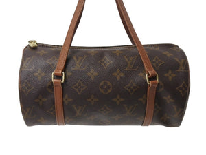 LOUIS VUITTON ルイヴィトン パピヨン26 ハンドバッグ M51386 モノグラム PVC レザー ブラウン ゴールド金具 美品 中古 4b002348