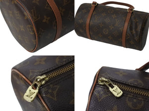 LOUIS VUITTON ルイヴィトン パピヨン26 ハンドバッグ M51386 モノグラム PVC レザー ブラウン ゴールド金具 美品 中古 4b002348