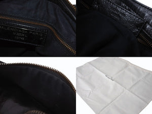 BALENCIAGA バレンシアガ ハンドバッグ ブラック ザ・シティ 115748 レザー シルバー金具 N22534L 美品 中古 4b002351