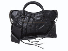 Load image into Gallery viewer, BALENCIAGA バレンシアガ ハンドバッグ ブラック ザ・シティ 115748 レザー シルバー金具 N22534L 美品 中古 4b002351