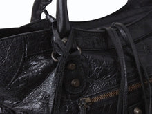 Load image into Gallery viewer, BALENCIAGA バレンシアガ ハンドバッグ ブラック ザ・シティ 115748 レザー シルバー金具 N22534L 美品 中古 4b002351