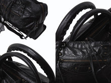 Load image into Gallery viewer, BALENCIAGA バレンシアガ ハンドバッグ ブラック ザ・シティ 115748 レザー シルバー金具 N22534L 美品 中古 4b002351