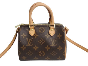 極美品 LOUIS VUITTON ルイヴィトン ナノスピーディ 2WAY ショルダーバッグ M61252 モノグラム 中古 4b002352