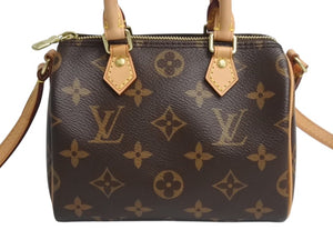 極美品 LOUIS VUITTON ルイヴィトン ナノスピーディ 2WAY ショルダーバッグ M61252 モノグラム 中古 4b002352