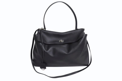 BALENCIAGA バレンシアガ ロデオ ラージ レザー 2WAY ショルダーバッグ 789744 ブラック シルバー金具 美品 中古 4b002353