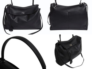 BALENCIAGA バレンシアガ ロデオ ラージ レザー 2WAY ショルダーバッグ 789744 ブラック シルバー金具 美品 中古 4b002353