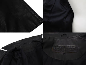 CHROME HEARTS クロムハーツ 4クロスボールボタン レザーコート レディース ブラック サイズS 美品 中古 4b002359 