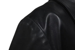 CHROME HEARTS クロムハーツ 4クロスボールボタン レザーコート レディース ブラック サイズS 美品 中古 4b002359 