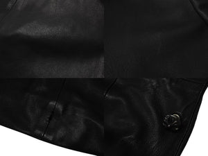 CHROME HEARTS クロムハーツ 4クロスボールボタン レザーコート レディース ブラック サイズS 美品 中古 4b002359 