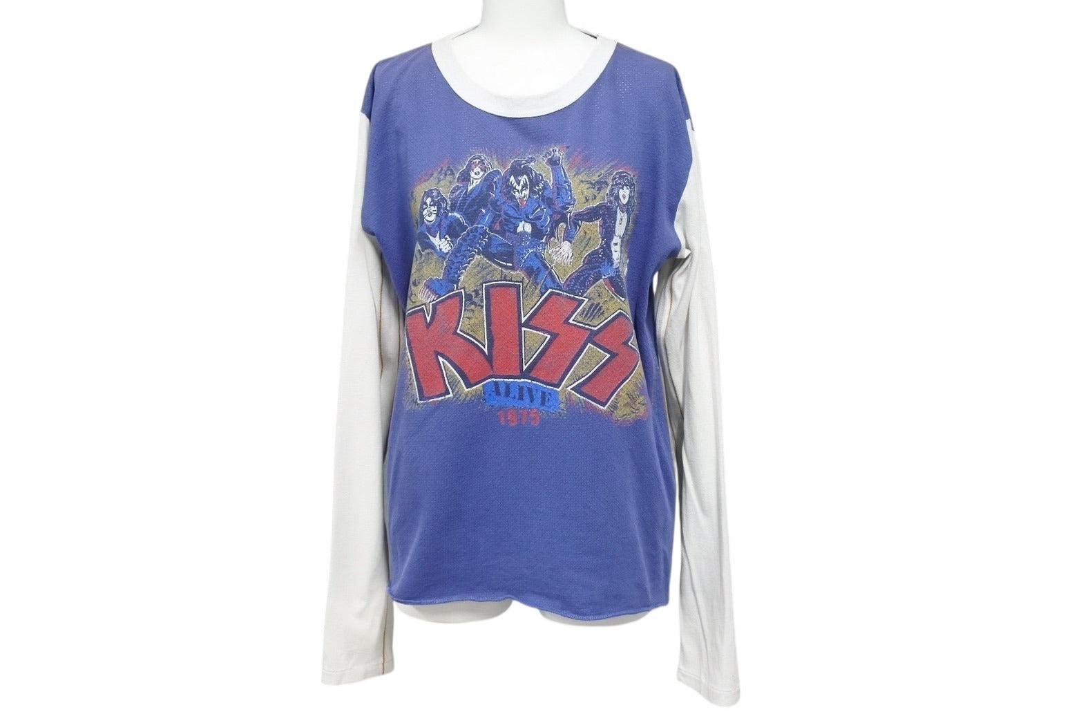 TRUNK SHOW トランクショー KISS 長袖Tシャツ ブルー ホワイト