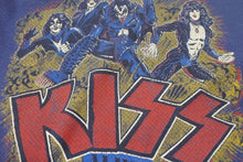 画像をギャラリービューアに読み込む, TRUNK SHOW トランクショー KISS 長袖Ｔシャツ ブルー ホワイト バンTシャツ リバイバルプリント シーム コットン 美品 中古 4b002360 