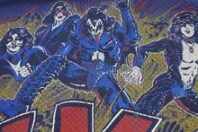 画像をギャラリービューアに読み込む, TRUNK SHOW トランクショー KISS 長袖Ｔシャツ ブルー ホワイト バンTシャツ リバイバルプリント シーム コットン 美品 中古 4b002360 
