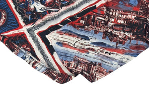 Jean Paul GAULTIER ジャンポール・ゴルチェ 変形スカート JPT037 ブルー ホワイト レッド ポリエステル 36 美品 中古 4b002361 
