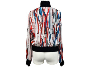 Jean Paul GAULTIER ジャンポールゴルチェ ブルゾン サイズ40 JPT011 ジップアップ メジャー柄 総柄 マルチカラー 美品 中古 4b002364 