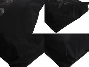 Jean Paul Gaultier ジャンポールゴルチェ ハンドバッグ ドラゴン タトゥー ブラック グレー ナイロン シルバー金具 龍 良品 中古 4b002366