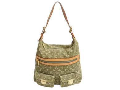 LOUIS VUITTON ルイヴィトン バギーPM ショルダーバッグ M95213 モノグラムデニム カーキ ゴールド 美品 中古 4b002372